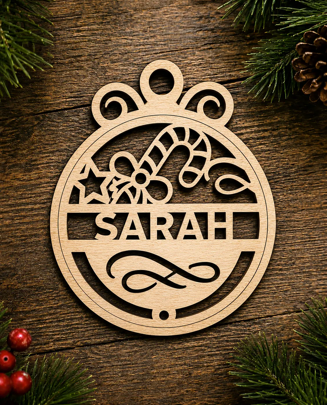 GF-SIMP-CANDYCANE-PIC0 Candy Cane Ornament - Image 1