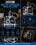 Dog Bone Crystal Keychain