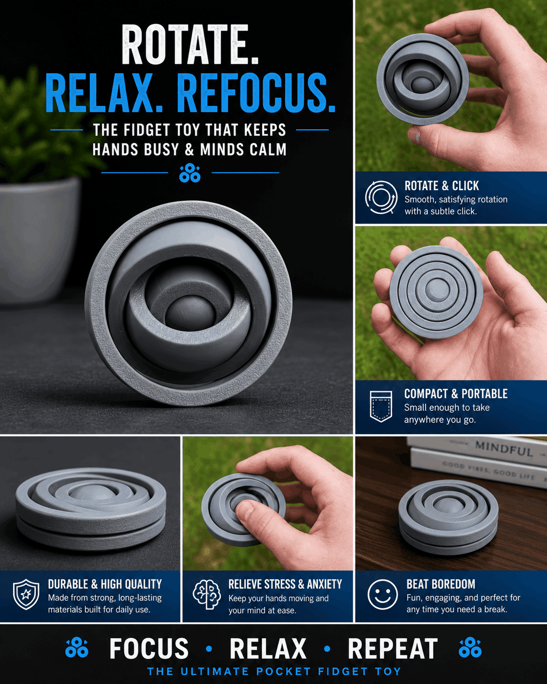 Fidget01 Fidget Spinner - Round Disks - Image 1