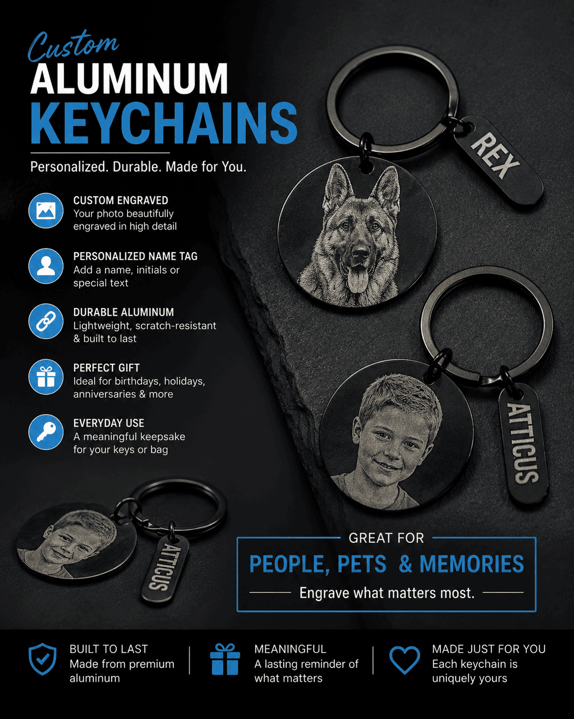 Keyring-dual Custom Dual Keychain - Image 1