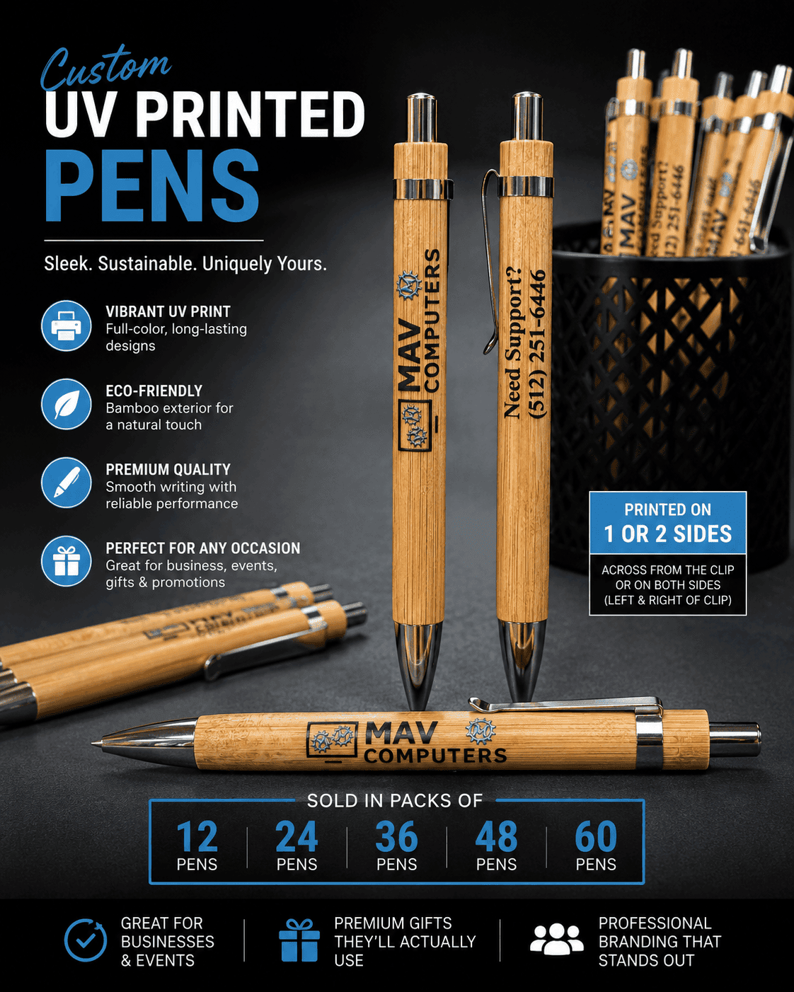 UV Printed Pens UV Printed Pens (Pack of 12) - Image 1